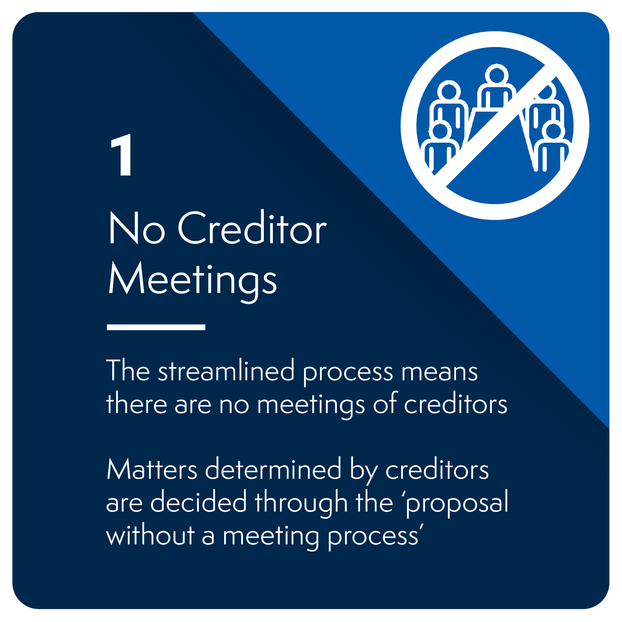 No creditor meetings | SV Partners